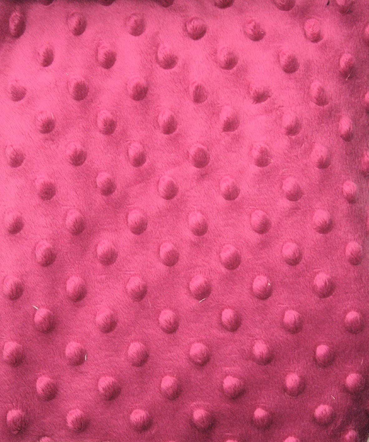 Minky Dimple Dot Soft Cuddle Fabric (Hot Pink, 1 Yard)
