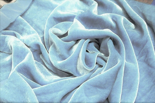 Spandex Stretch Velvet Fabric (Light Blue, 1 Yard)