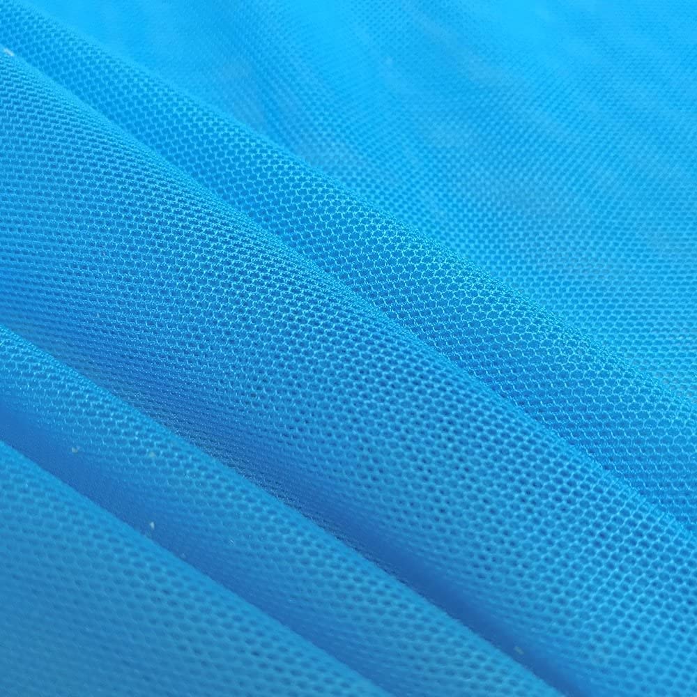 Solid Stretch Power Mesh Fabric Nylon Spandex (1 Yard, Turquoise)