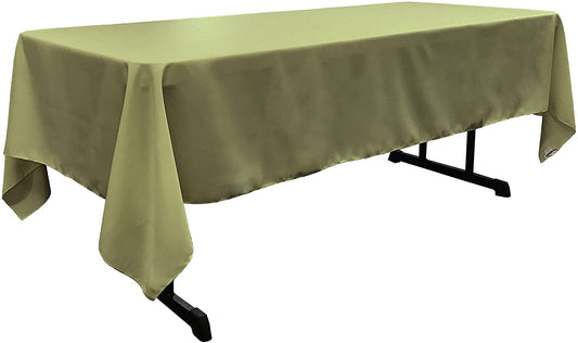 Polyester Poplin Washable Rectangular Tablecloth, Stain and Wrinkle Resistant Table Cover Fabric Table Cloth for Dinning, Kitchen, Party, Sage