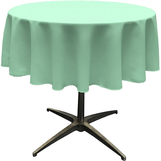 Polyester Poplin Washable Round Tablecloth, Stain and Wrinkle Resistant Table Cover Mint