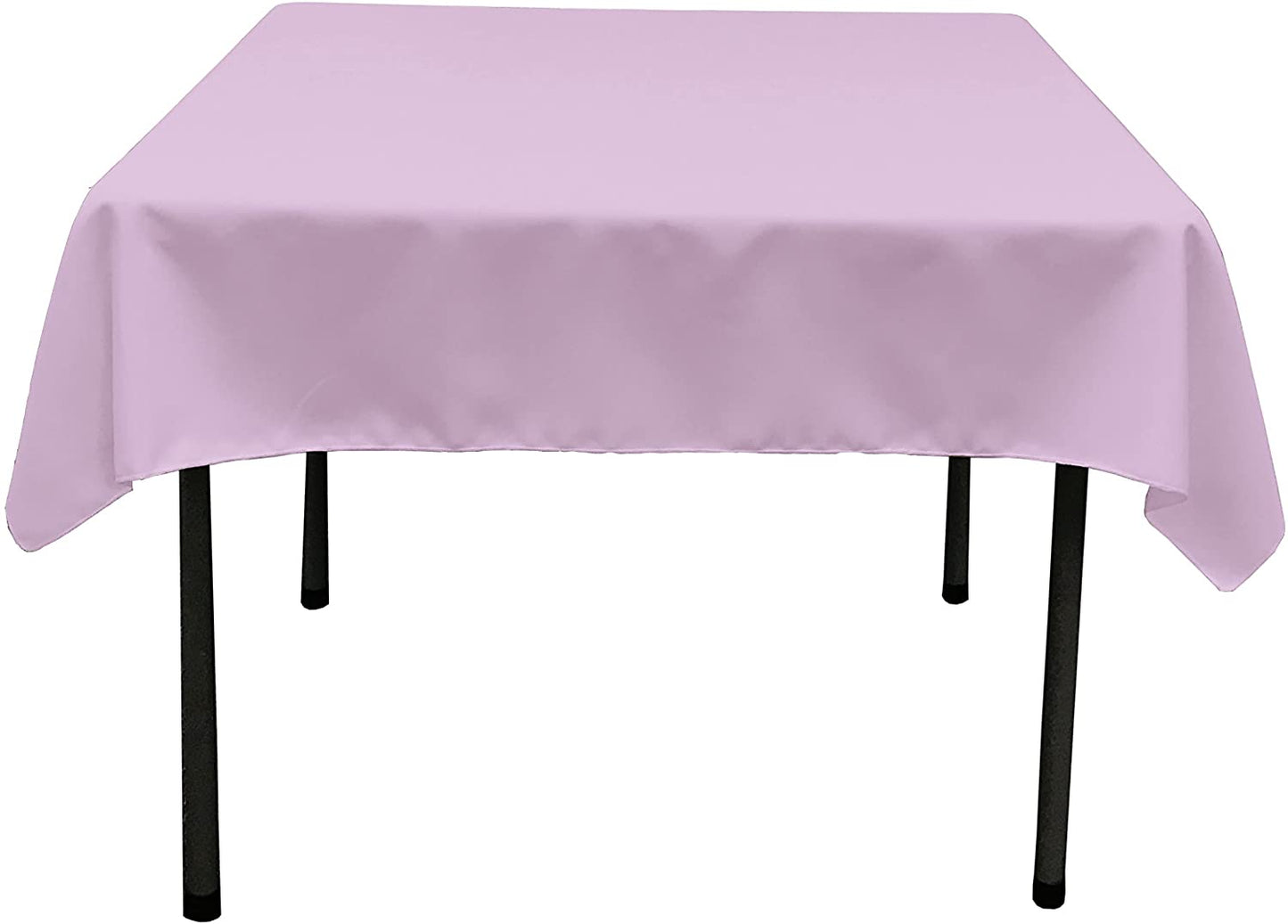 Polyester Poplin Washable Square Tablecloth, Stain and Wrinkle Resistant Table Cover Lilac