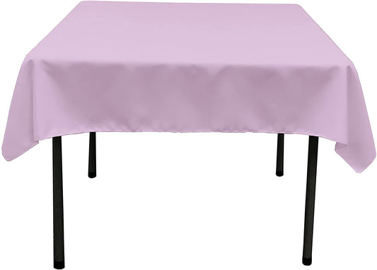 Polyester Poplin Washable Square Tablecloth, Stain and Wrinkle Resistant Table Cover Lilac