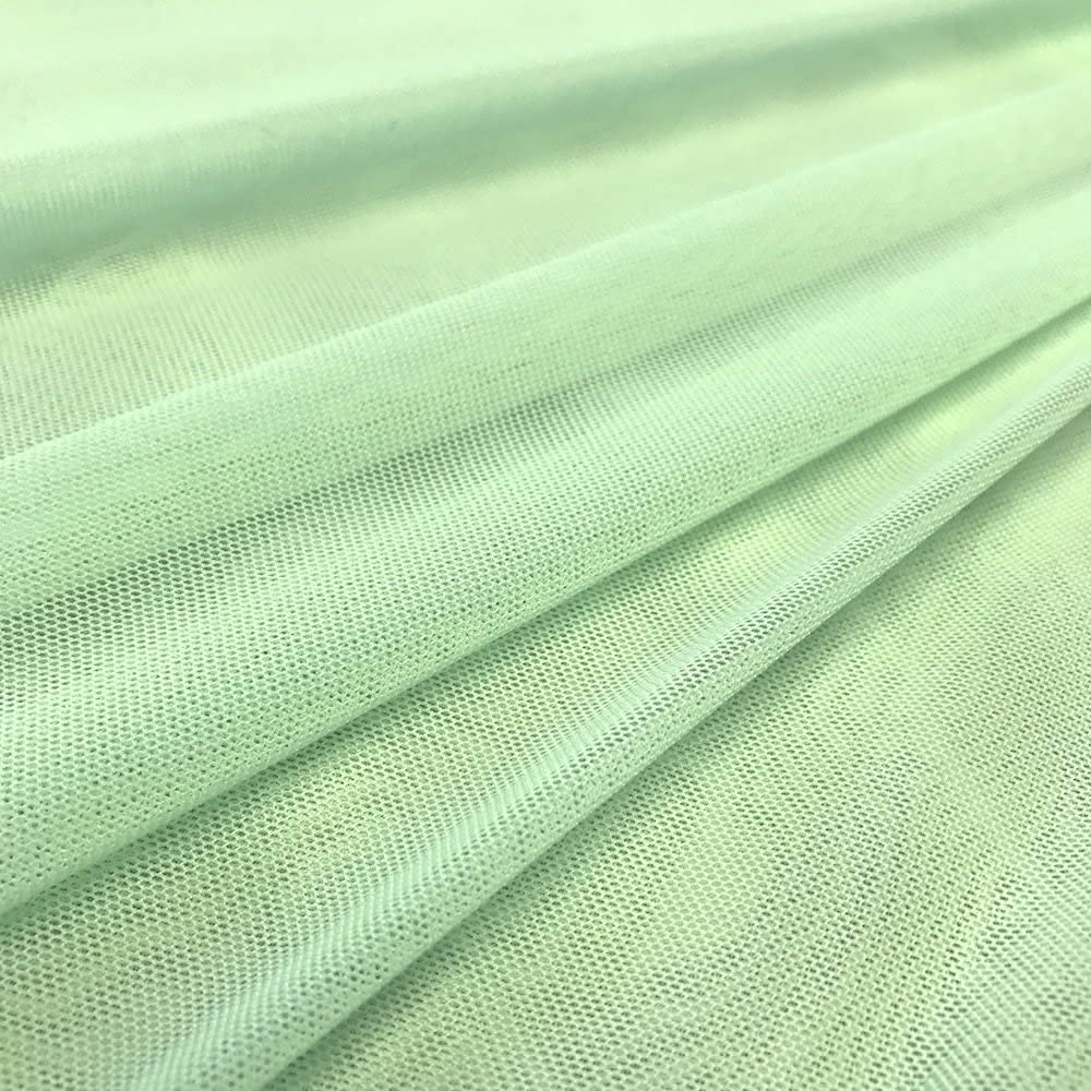 Solid Stretch Power Mesh Fabric Nylon Spandex (1 Yard, Mint)