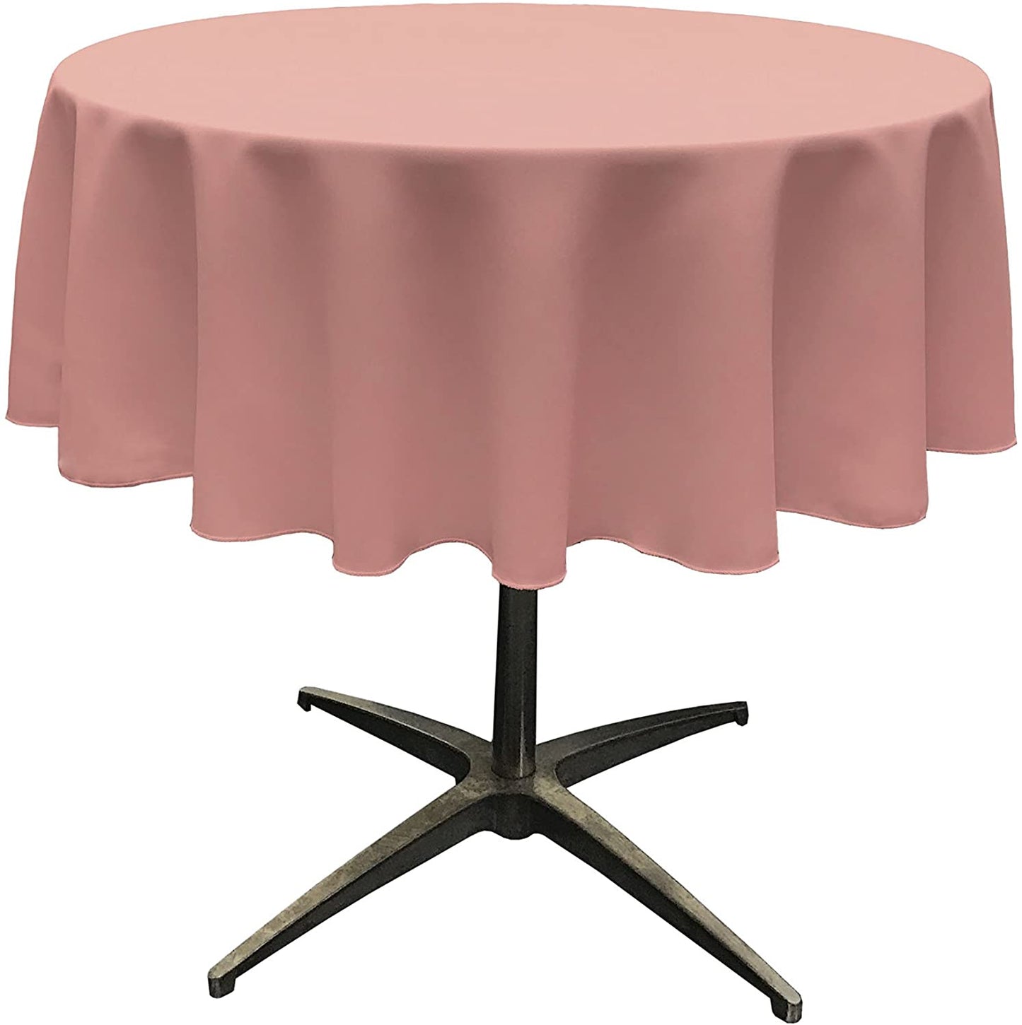 Polyester Poplin Washable Round Tablecloth, Stain and Wrinkle Resistant Table Cover Dusty Rose