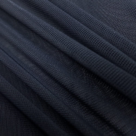 Solid Stretch Power Mesh Fabric Nylon Spandex (1 Yard, Navy Blue)