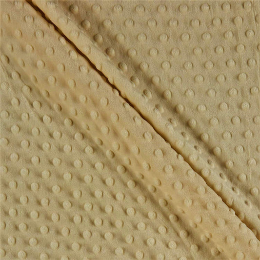 Minky Dimple Dot Soft Cuddle Fabric (Beige, 1 Yard)