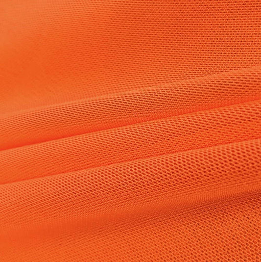 Solid Stretch Power Mesh Fabric Nylon Spandex (1 Yard, Orange)