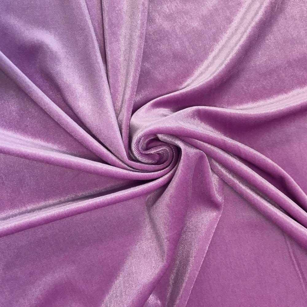 Spandex Stretch Velvet Fabric (Lilac, 1 Yard)