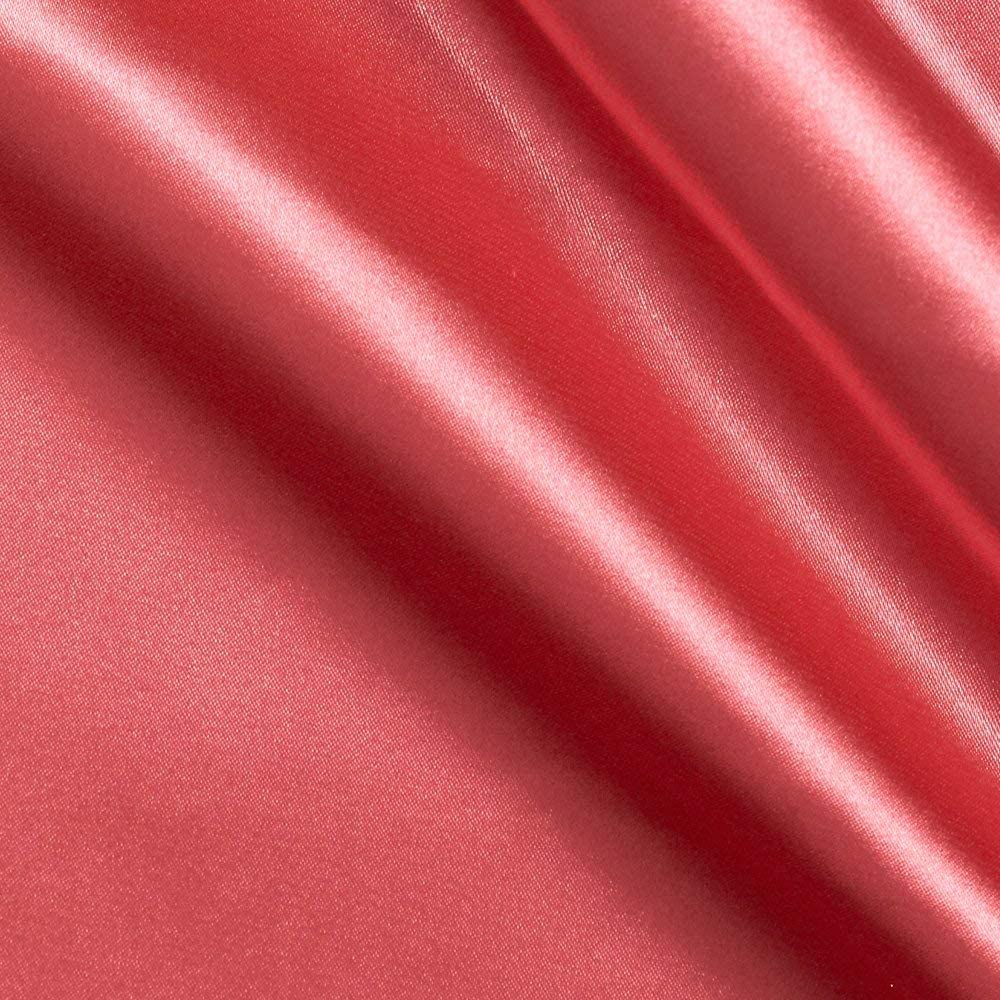 Spandex Light Weight Silky Stretch Charmeuse Satin Fabric (Coral 432,