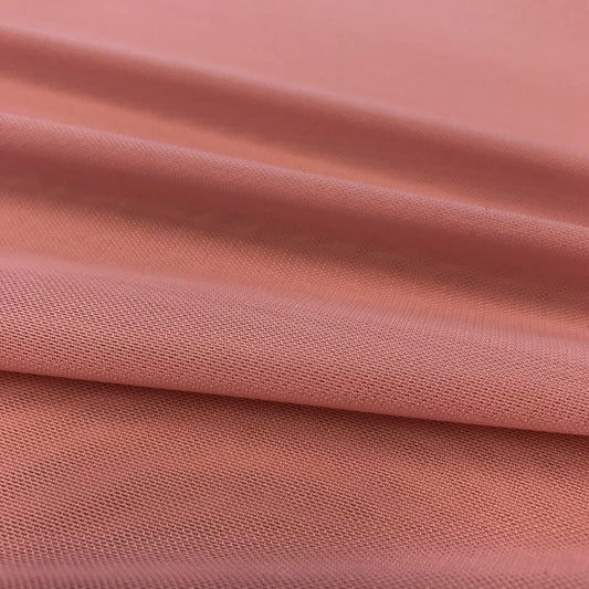 Solid Stretch Power Mesh Fabric Nylon Spandex (1 Yard, Dusty Rose)