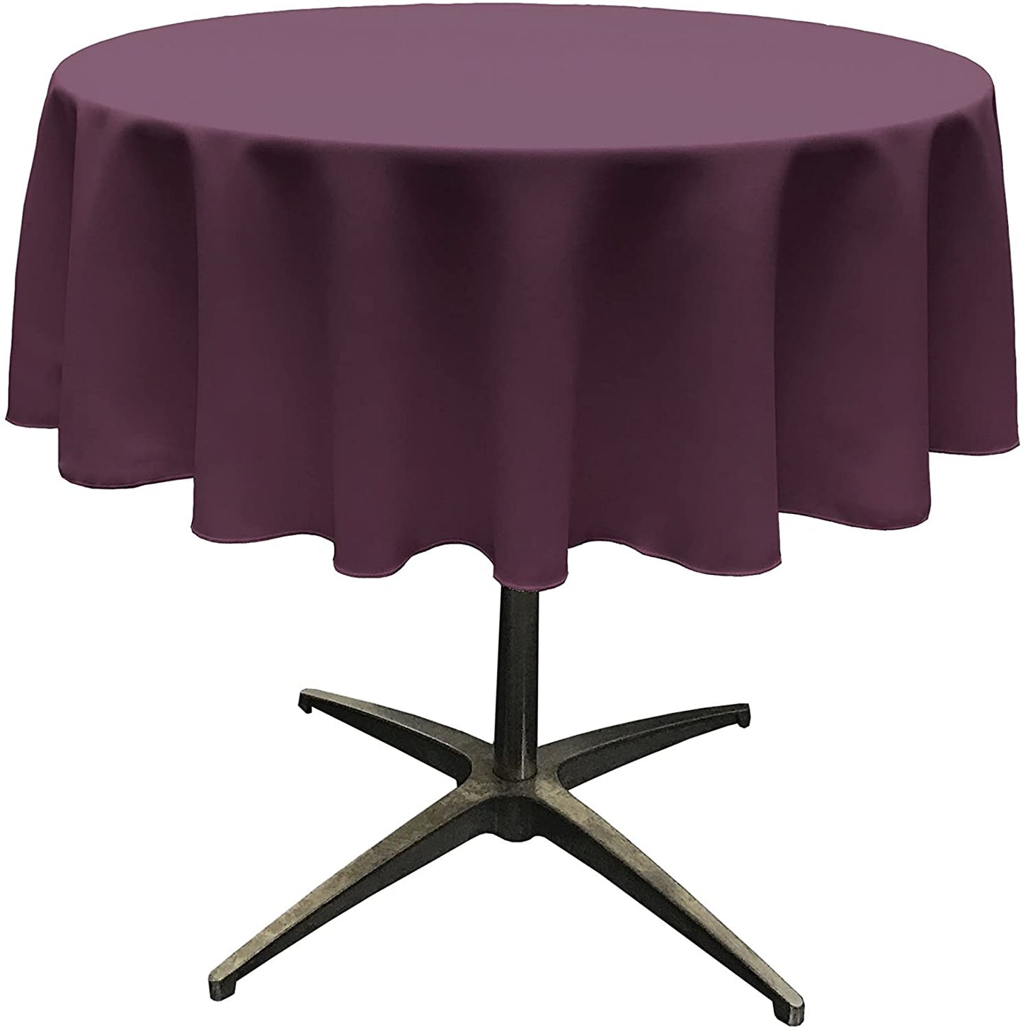 Polyester Poplin Washable Round Tablecloth, Stain and Wrinkle Resistant Table Cover Eggplant