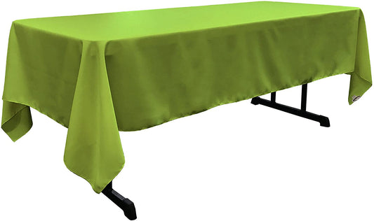 Polyester Poplin Washable Rectangular Tablecloth, Stain and Wrinkle Resistant Table Cover Fabric Table Cloth for Dinning, Kitchen, Party, Lime