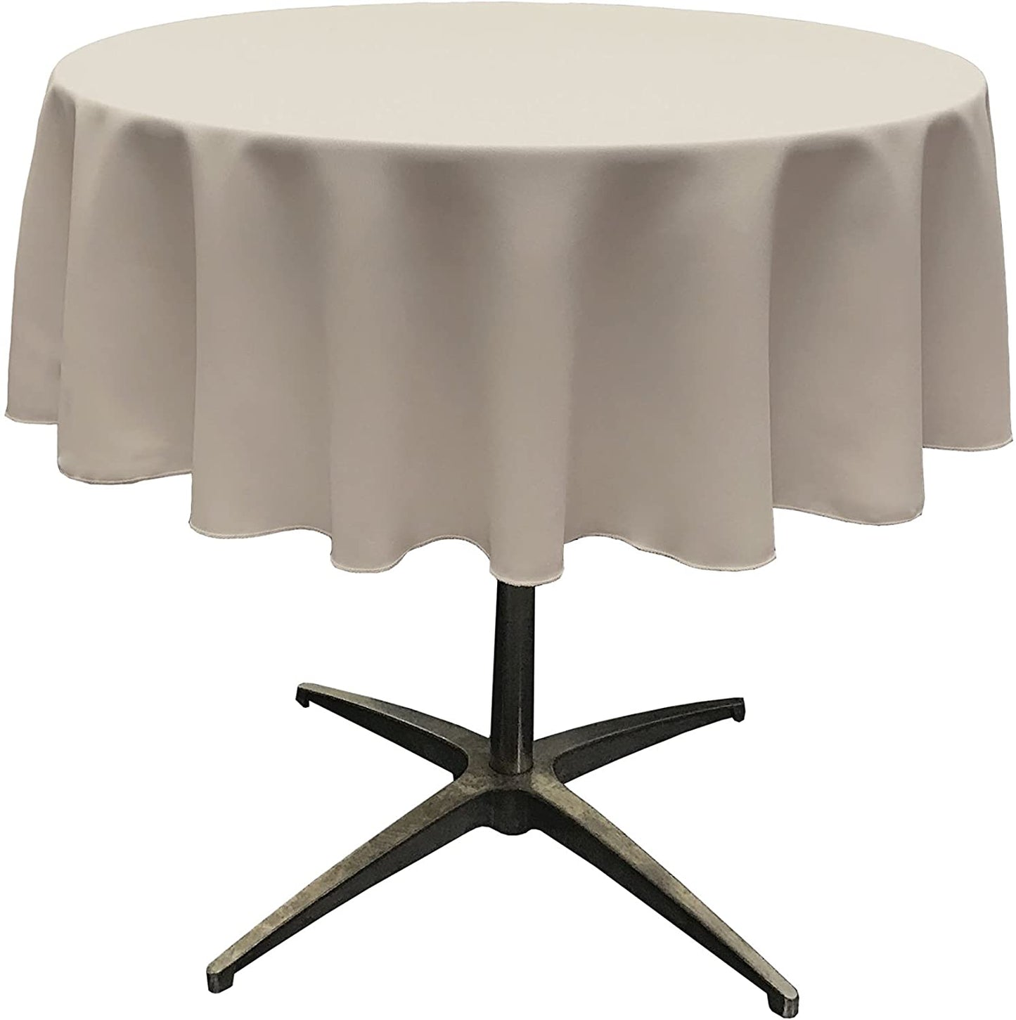 Polyester Poplin Washable Round Tablecloth, Stain and Wrinkle Resistant Table Cover Silver