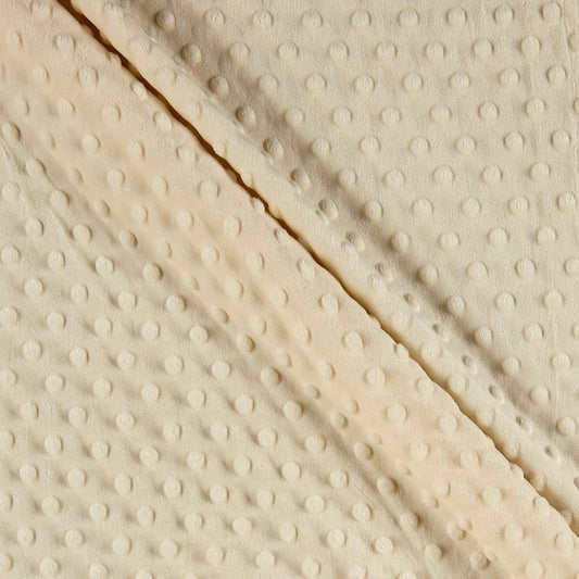 Minky Dimple Dot Soft Cuddle Fabric (Ivory, 1 Yard)