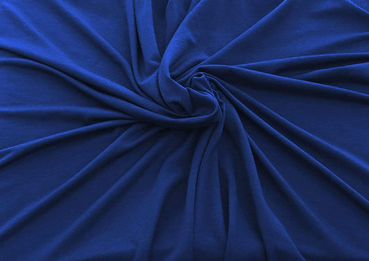 58/60" Wide, 95% Cotton 5% Spandex, Cotton Jersey Spandex Knit Blend, 4 Way Stretch Fabric (Royal Blue, 1 Yard)