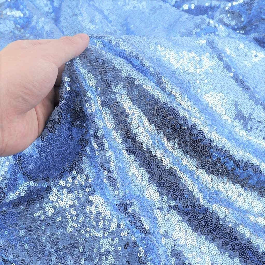 50" Wide Mini Glitz Disc Sequins Fabric (Coppen Blue, 1 Yard)