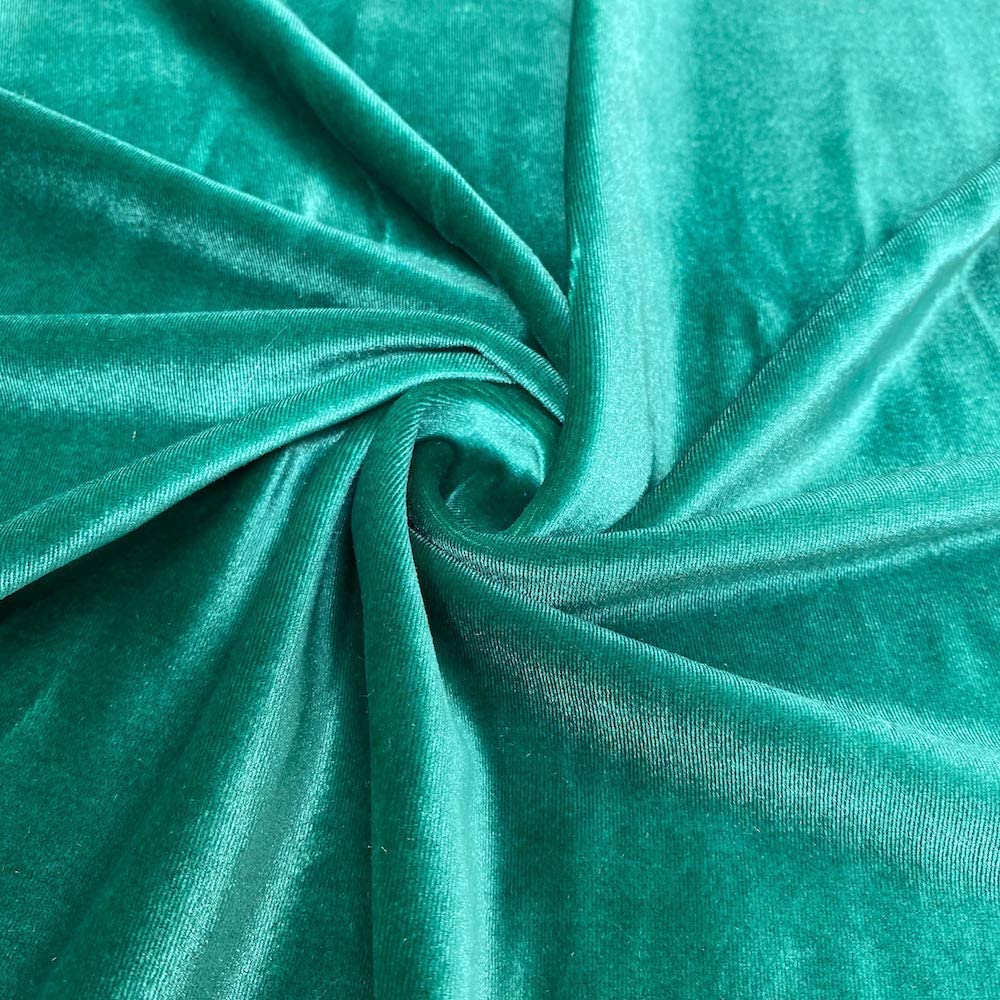 Spandex Stretch Velvet Fabric (Jade, 1 Yard)