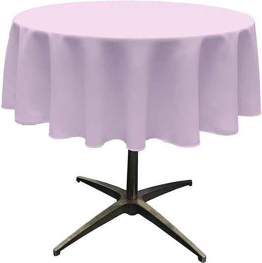 Polyester Poplin Washable Round Tablecloth, Stain and Wrinkle Resistant Table Cover Lilac