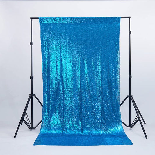 Mini Glitz Sequins Backdrop Drape Curtain for Photo Booth Background, 1 Panel (Turquoise, 4 Feet Wide x 9 Feet Long)
