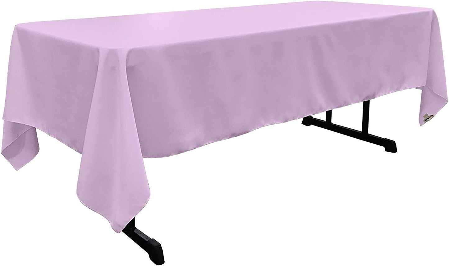 Polyester Poplin Washable Rectangular Tablecloth, Stain and Wrinkle Resistant Table Cover Fabric Table Cloth for Dinning, Kitchen, Party, Lilac