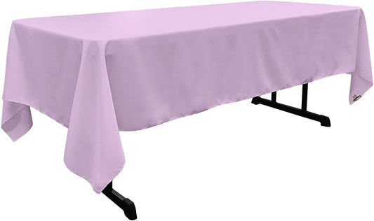 Polyester Poplin Washable Rectangular Tablecloth, Stain and Wrinkle Resistant Table Cover Fabric Table Cloth for Dinning, Kitchen, Party, Lilac