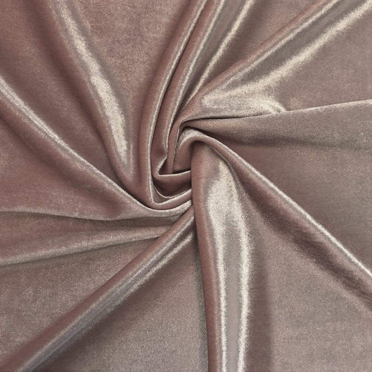 Spandex Stretch Velvet Fabric (Dusty Rose, 1 Yard)