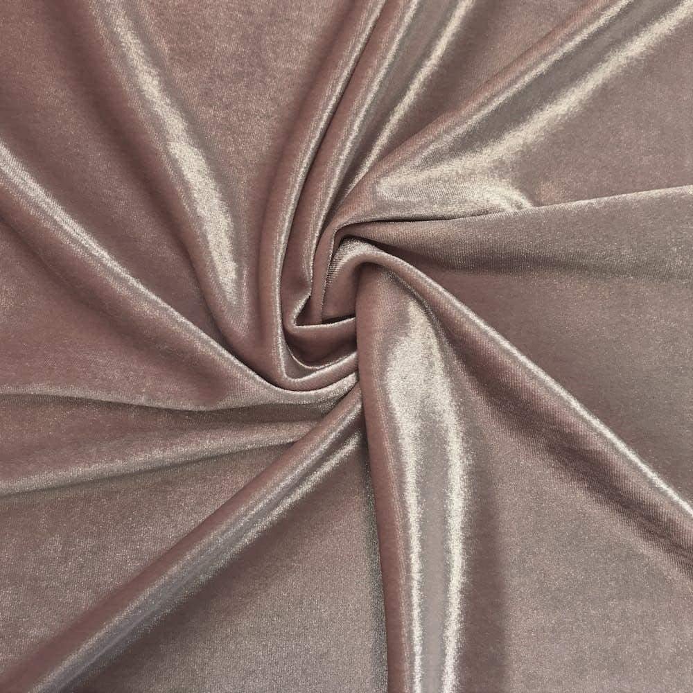 Spandex Stretch Velvet Fabric (Dusty Rose, 1 Yard)
