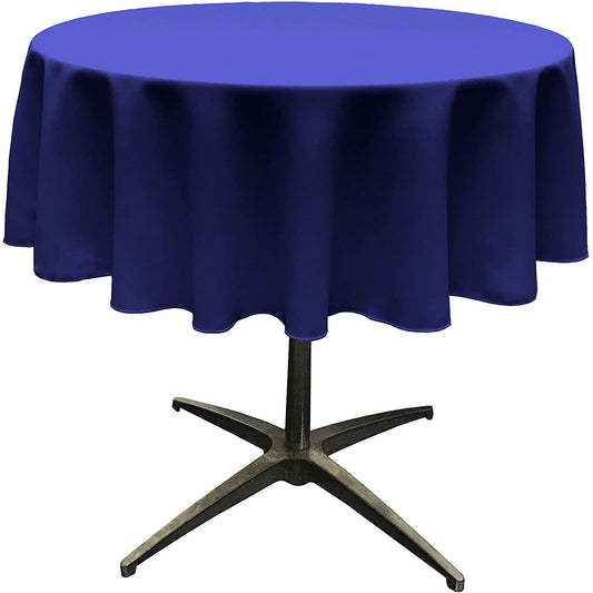 Polyester Poplin Washable Round Tablecloth, Stain and Wrinkle Resistant Table Cover Royal
