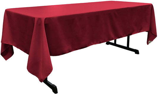 Polyester Poplin Washable Rectangular Tablecloth, Stain and Wrinkle Resistant Table Cover Fabric Table Cloth for Dinning, Kitchen, Party, Chamberry