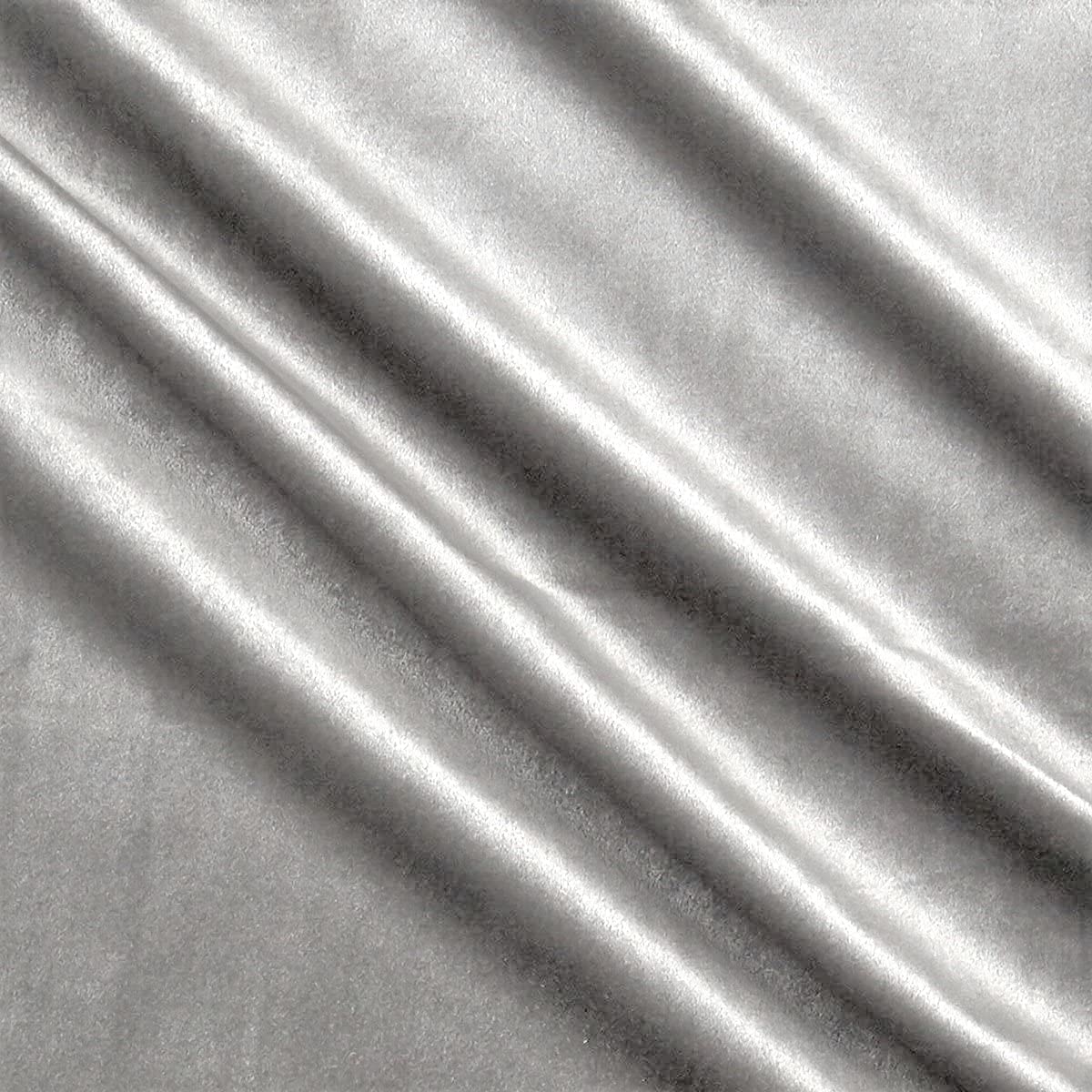 Upholstery Royal Velvet Fabric, 100% Polyester Upholstery Fabric (1 Yard, Silver)