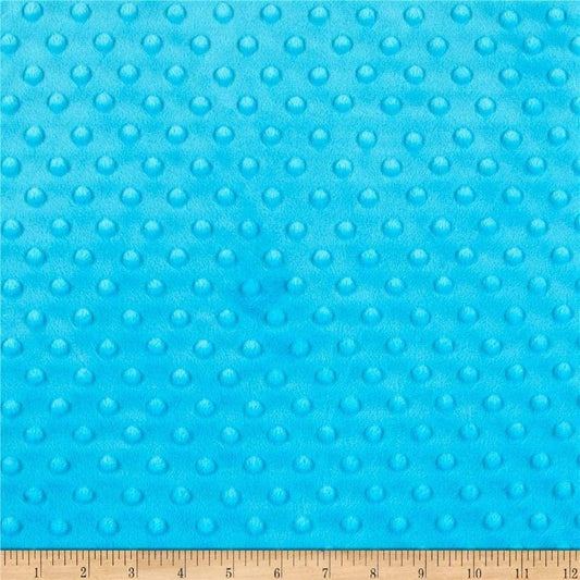 Minky Dimple Dot Soft Cuddle Fabric (Turquoise, 1 Yard)