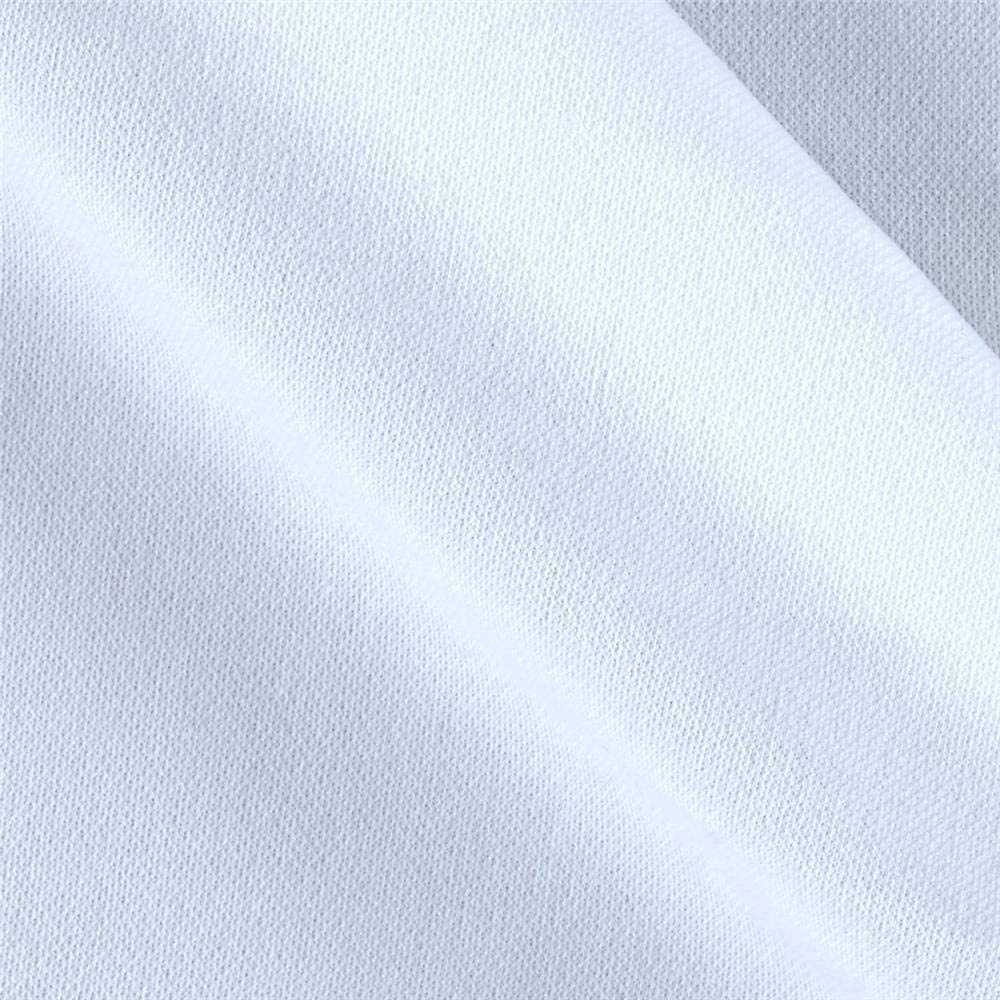 100% Polyester Wrinkle Free Stretch Double Knit Scuba Fabric (White, 1 Yard)