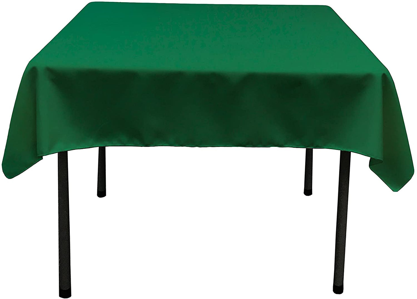 Polyester Poplin Washable Square Tablecloth, Stain and Wrinkle Resistant Table Cover Emerald Green