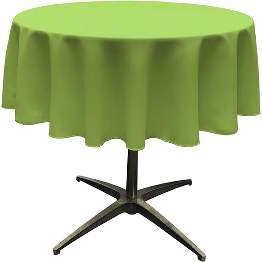 Polyester Poplin Washable Round Tablecloth, Stain and Wrinkle Resistant Table Cover Lime