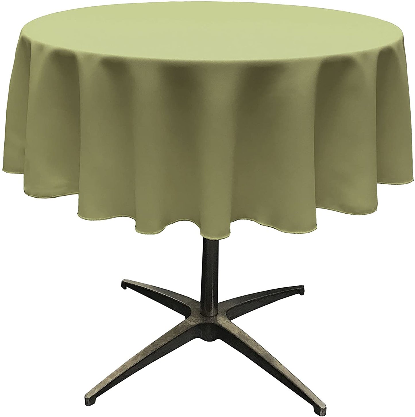 Polyester Poplin Washable Round Tablecloth, Stain and Wrinkle Resistant Table Cover Sage