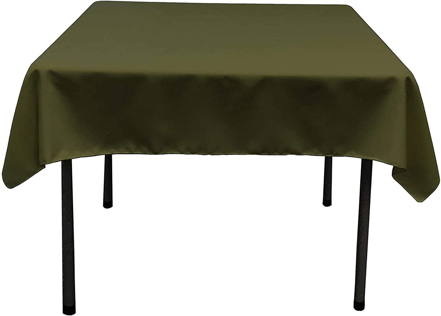 Polyester Poplin Washable Square Tablecloth, Stain and Wrinkle Resistant Table Cover Olive