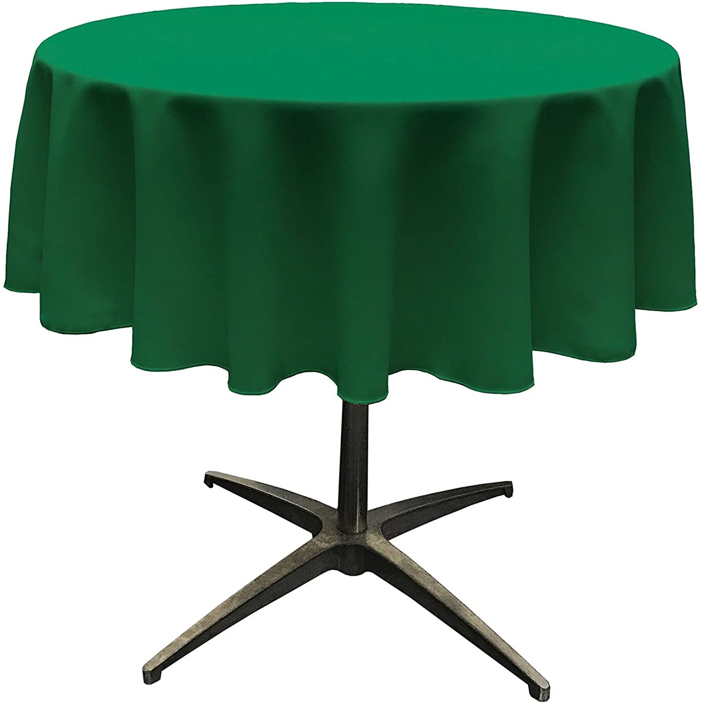 Polyester Poplin Washable Round Tablecloth, Stain and Wrinkle Resistant Table Cover Emerald Green