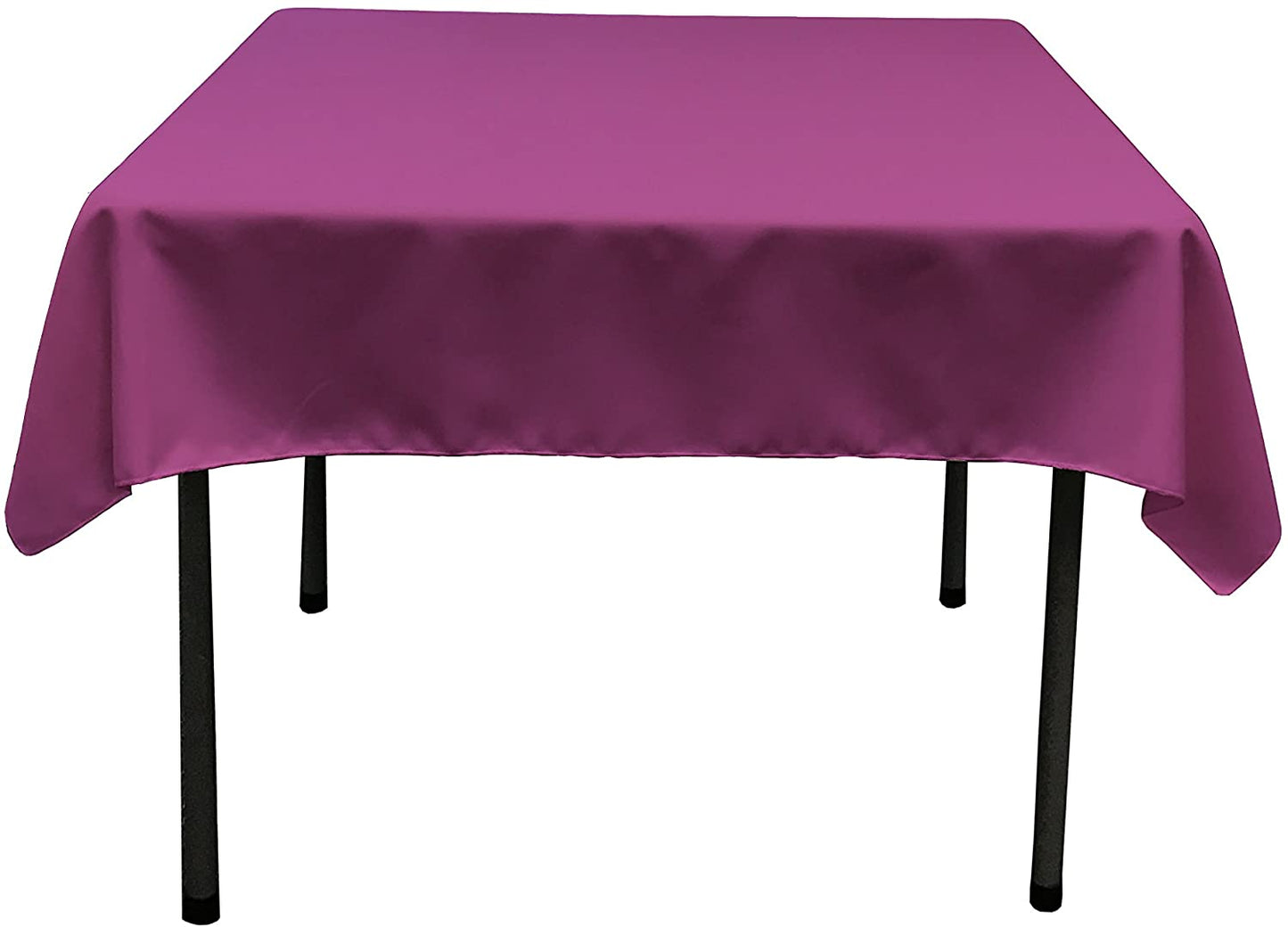 Polyester Poplin Washable Square Tablecloth, Stain and Wrinkle Resistant Table Cover Magenta