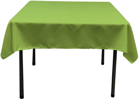 Polyester Poplin Washable Square Tablecloth, Stain and Wrinkle Resistant Table Cover Lime