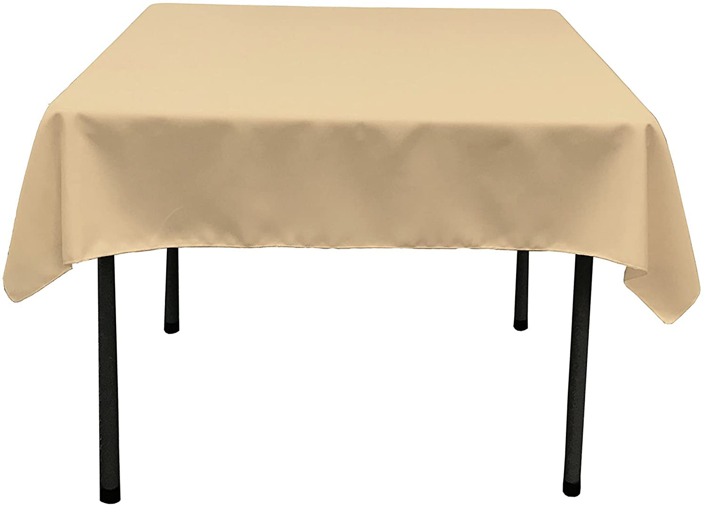 Polyester Poplin Washable Square Tablecloth, Stain and Wrinkle Resistant Table Cover Khaki