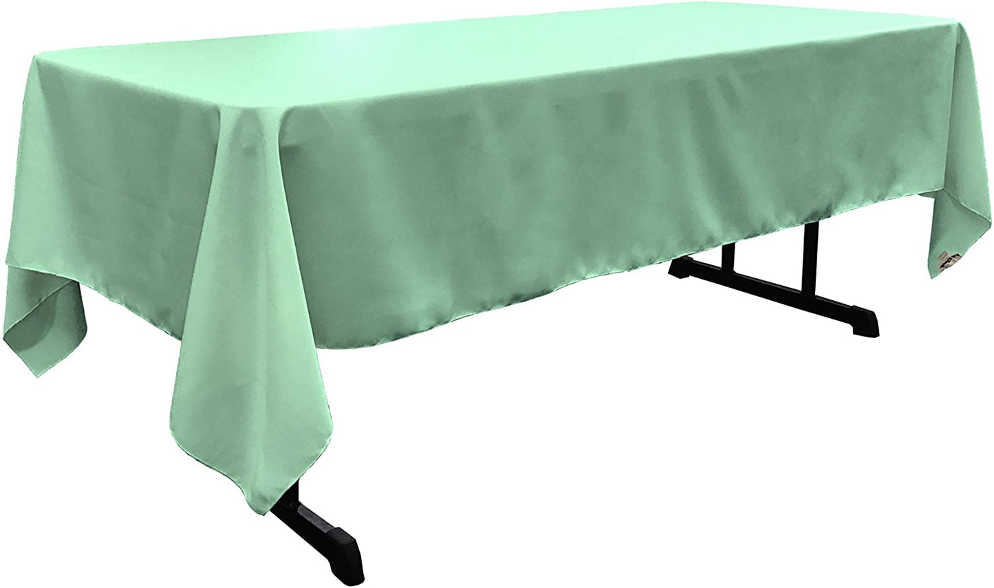 Polyester Poplin Washable Rectangular Tablecloth, Stain and Wrinkle Resistant Table Cover Fabric Table Cloth for Dinning, Kitchen, Party, Mint