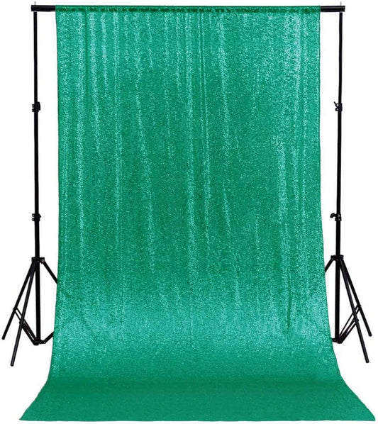 Mini Glitz Sequins Backdrop Drape Curtain for Photo Booth Background, 1 Panel (Emerald Green, 4 Feet Wide x 9 Feet Long)