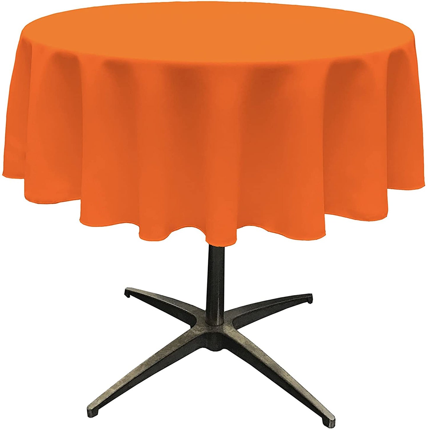 Polyester Poplin Washable Round Tablecloth, Stain and Wrinkle Resistant Table Cover Orange