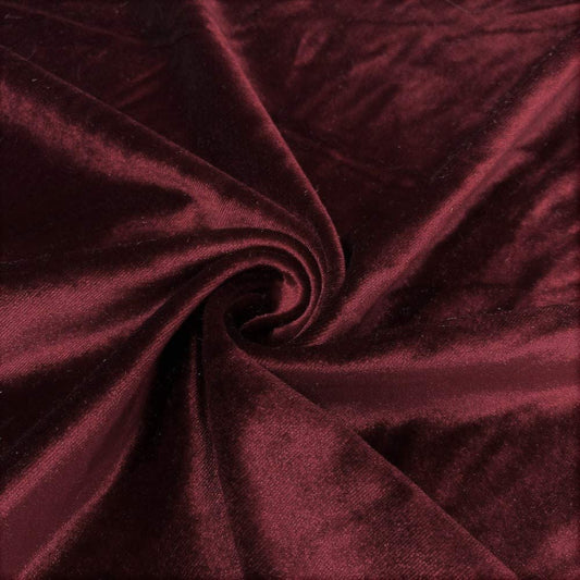 Spandex Stretch Velvet Fabric (Burgundy, 1 Yard)