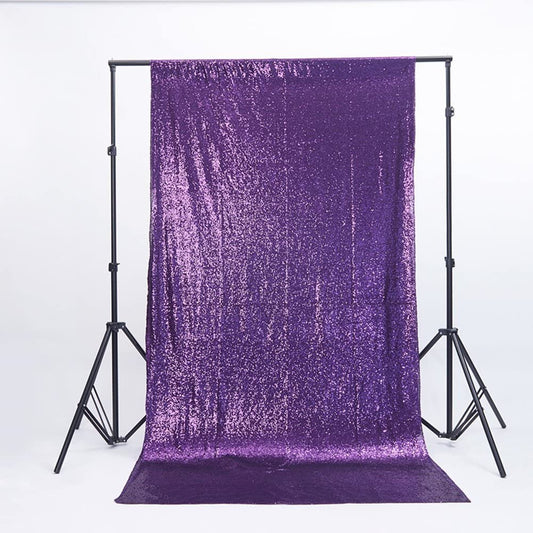 Mini Glitz Sequins Backdrop Drape Curtain for Photo Booth Background, 1 Panel (Purple, 4 Feet Wide x 9 Feet Long)