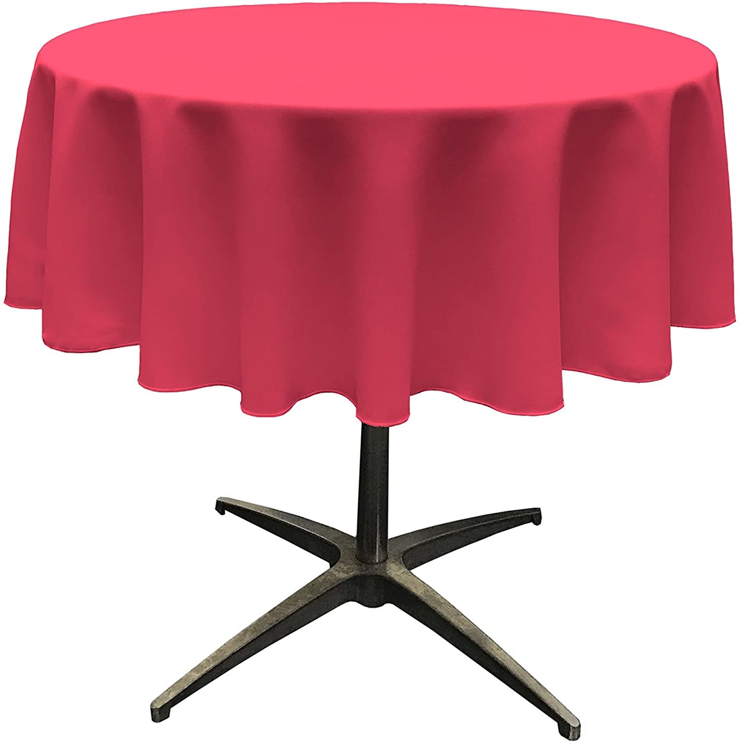 Polyester Poplin Washable Round Tablecloth, Stain and Wrinkle Resistant Table Cover Fuchsia
