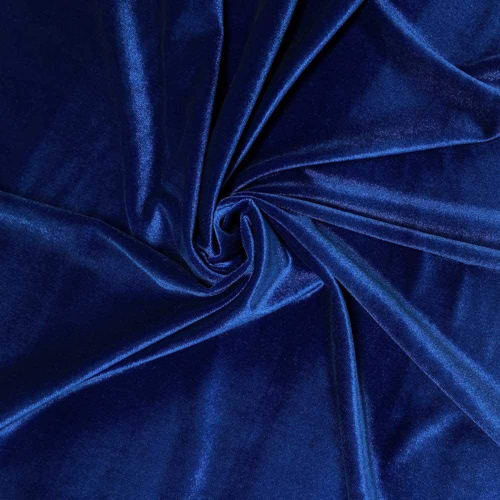 Spandex Stretch Velvet Fabric ( Royal Blue, 1 Yard)