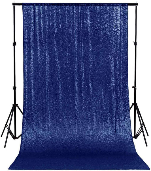 Mini Glitz Sequins Backdrop Drape Curtain for Photo Booth Background, 1 Panel (Navy Blue, 4 Feet Wide x 9 Feet Long)