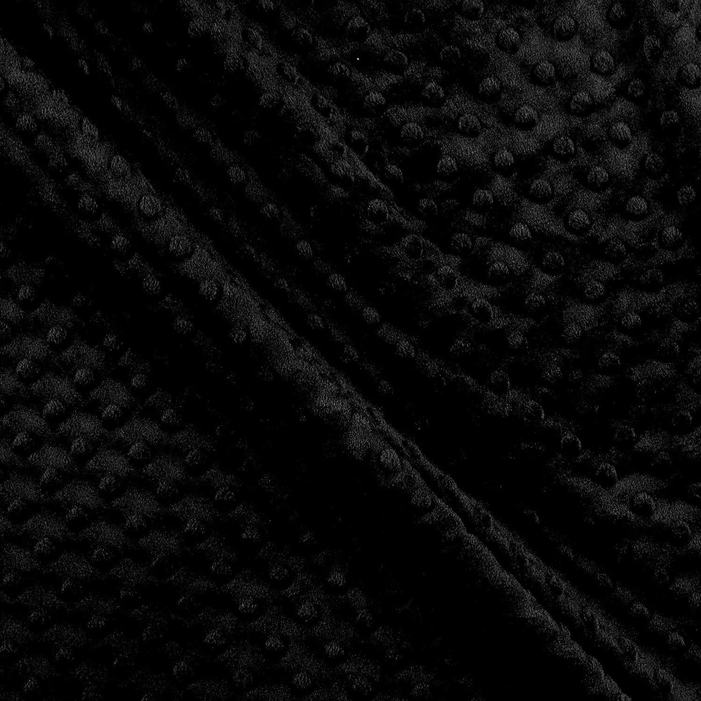 Minky Dimple Dot Soft Cuddle Fabric (Black, 1 Yard)